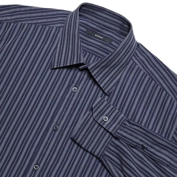 Gucci Purple Striped Button Up Shirt Mens Large 43/17 Designer